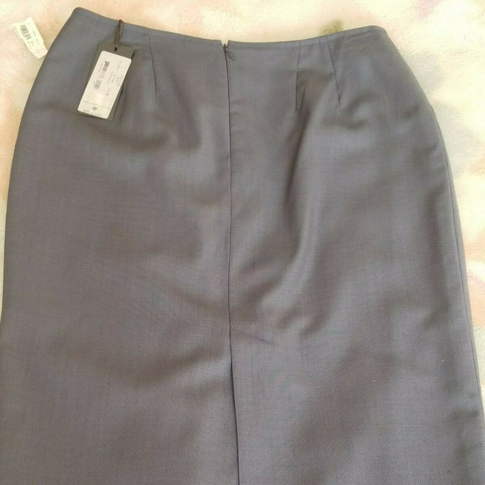 NWT ZANELLA FAY Grey Wool flatter Skirt Fully Lined ITALY Size M / 8 Retail $355
